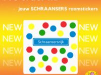 Schraansersrijk straatnaambord raamsticker incl confetti