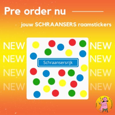Schraansersrijk straatnaambord raamsticker incl confetti